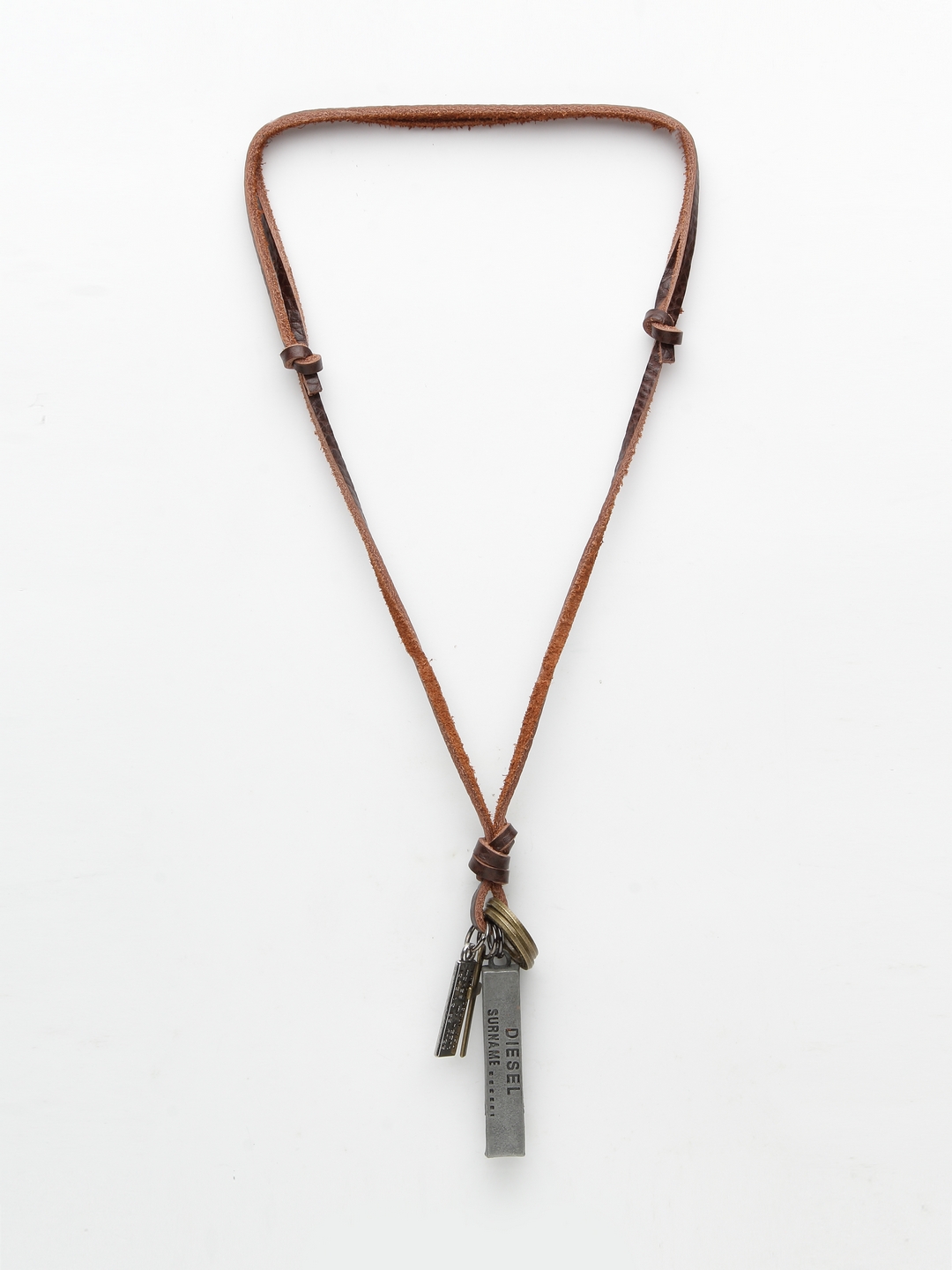 Men's Raindrop Necklace / Solid Sterling Silver / Rustic Hammer Forged Drop  / Adjustable Leather Cord