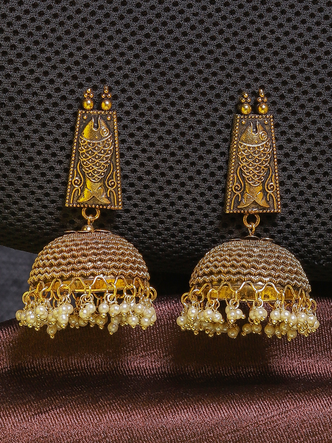 Indian Bollywood Meenakari Gold Tone Yellow Kundan Dome Shaped Earring  Flower Design Beautiful Jhumka Jhumki Earrings Jewelry - Etsy