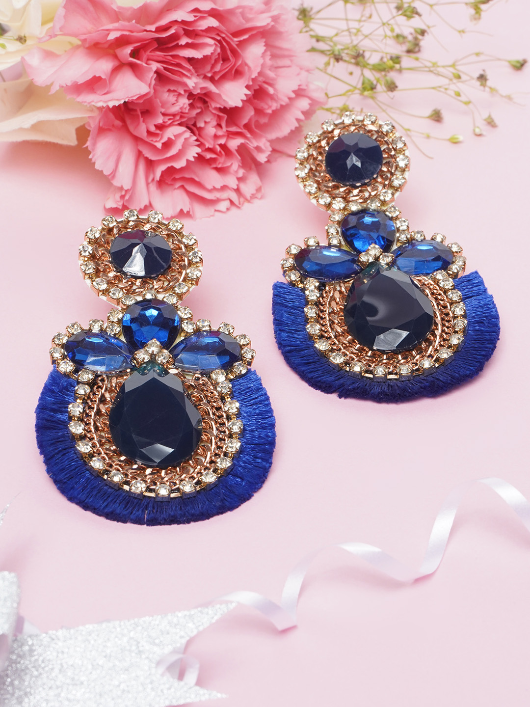 navy blue designer dangling earrings : Amazon.in: Fashion-tmf.edu.vn
