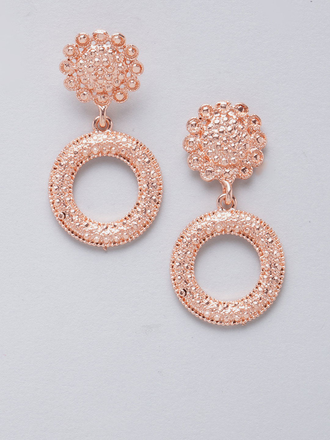 18K Rose Gold & Pear Shaped Diamond Dangle Earrings