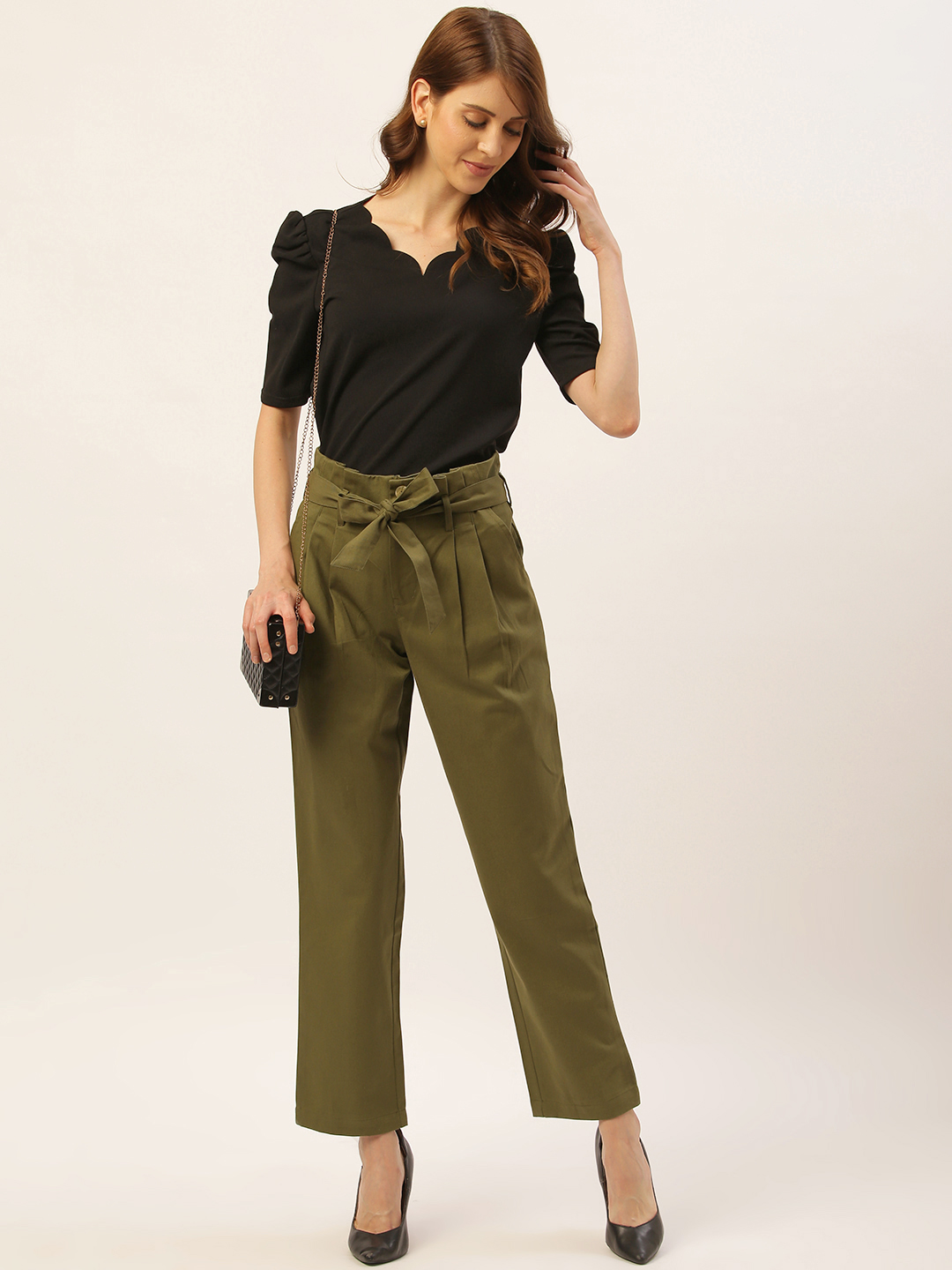 Paperbag pants with belt - Women | Mango USA